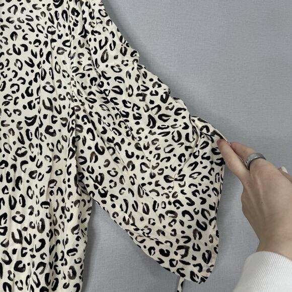 11 Honore Womens Top 2 Beige Cheetah Animal Print Long Duster Cardigan Resort - Picture 3 of 13